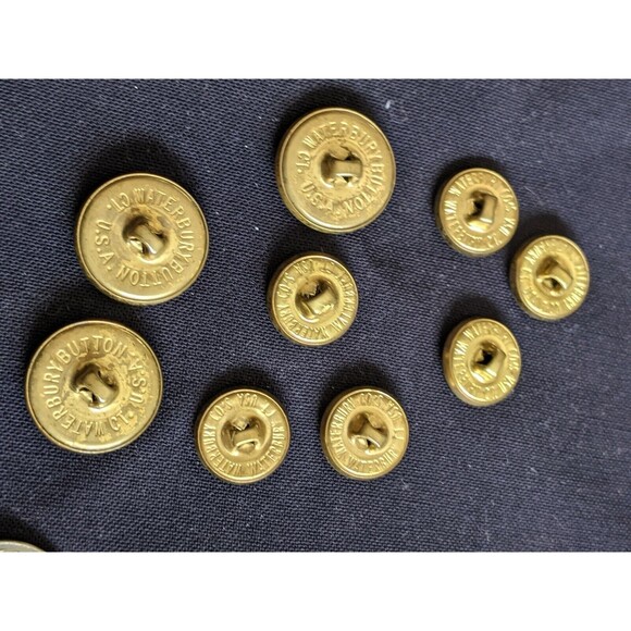 Waterbury shield 9 copper TWO-TONE Set 10 Blazer Suit Jacket Replacement Buttons - Picture 6 of 7